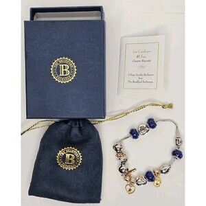 The Bradford Exchange Go Cowboys #1 Fan Charm Bracelet 24k Gold Plated Swarovski